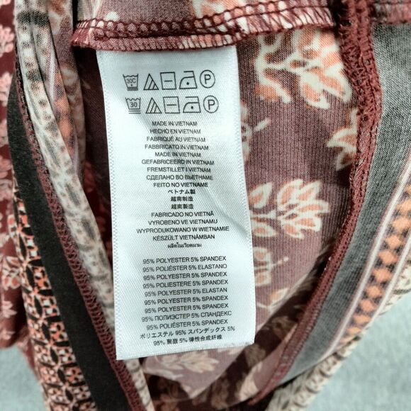 Michael Kors Sheath Dress Womens Size XS Burgundy Floral Stretch Long Sleeve - Picture 8 of 12